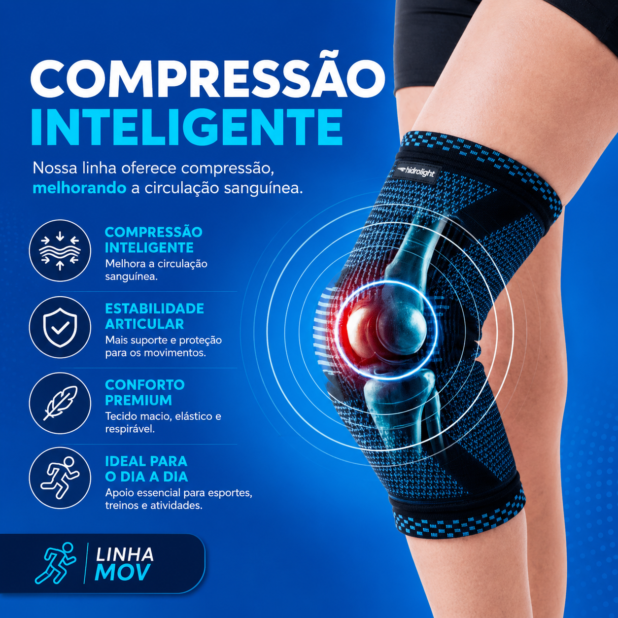 Joelheira Compressiva Hidrolight